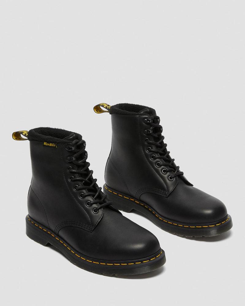 Men's Dr Martens 1460 Pascal Warmwair Leather Lace Up Boots Black | AU 529RVD